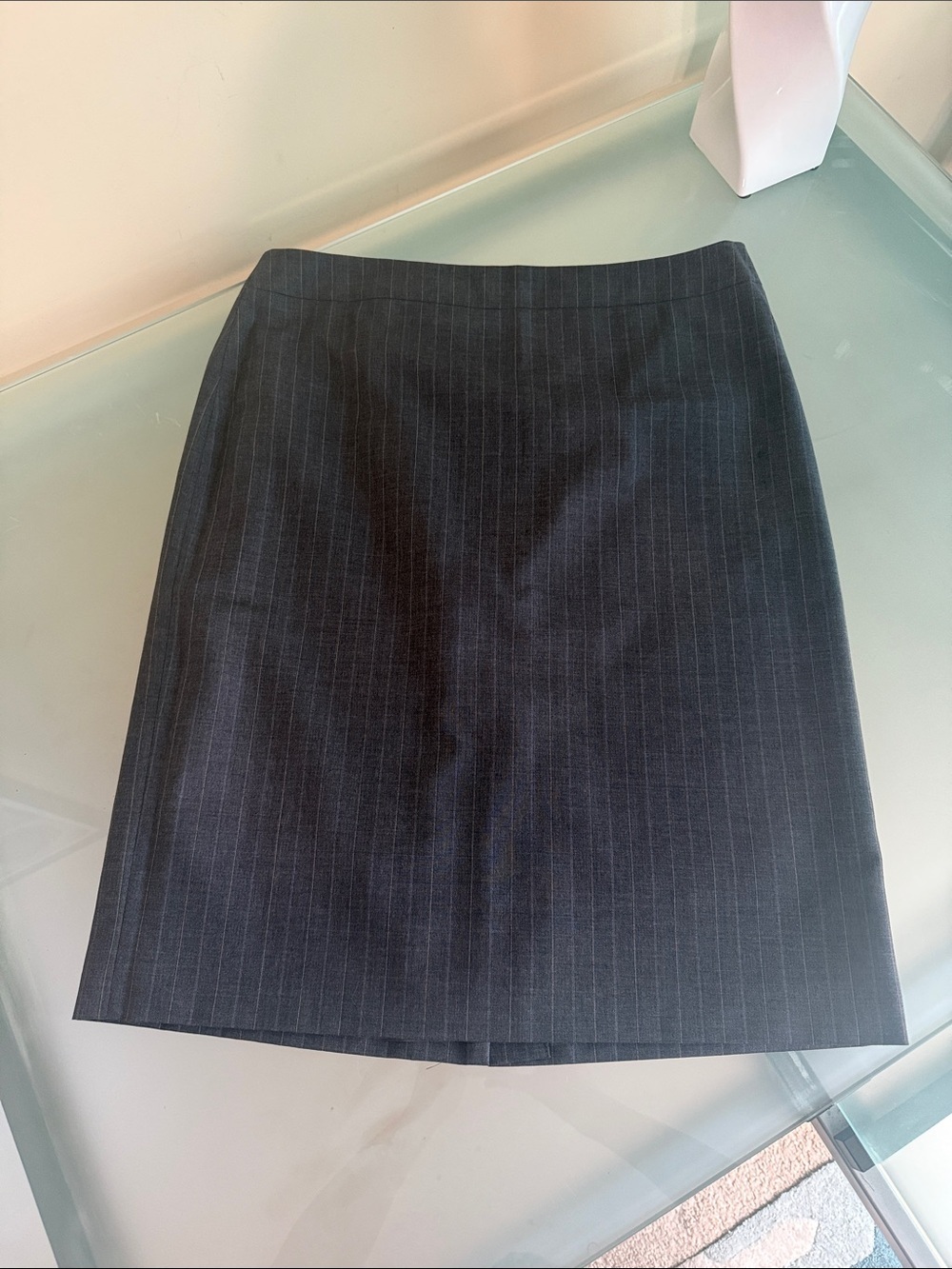 J. Crew Skirt Like NEW J. Crew Grey VIRGIN WOOL Pinstripe Skirt Size 10